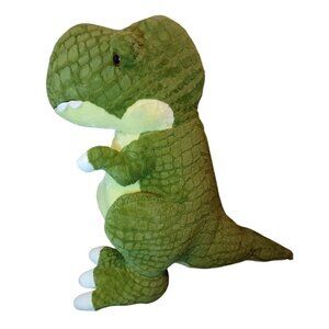 Goffa Jumbo T-Rex Dinosaur 32” Tall Plush Stuffed Animal Green Yellow Soft